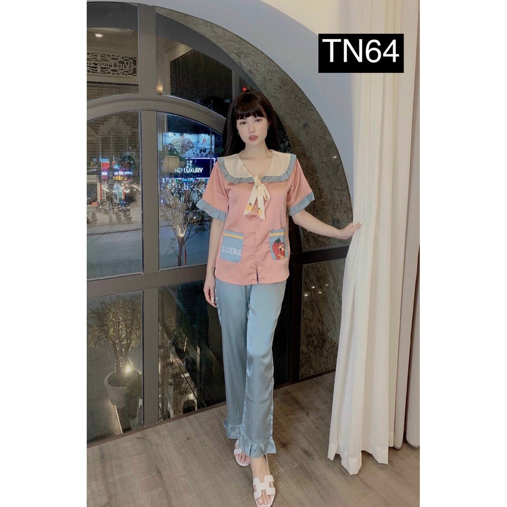 Set Pizama Nữ Mặc Nhà - Đồ Bộ Pijama Ngủ Đồ Bộ Ngủ Nữ Tay Ngắn Satin Cao Cấp Sang Trọng-Hình thật shop tự chụp | BigBuy360 - bigbuy360.vn