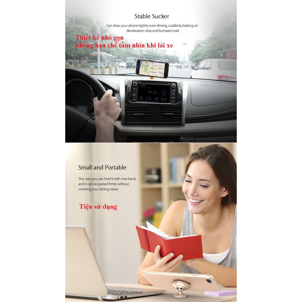 Giá đỡ điện thoại dán táp-lô trên xe hơi Baseus Small Ears Series SUER-B01