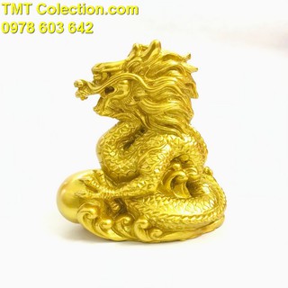 Tượng con rồng vàng, chất liệu nhựa, màu vàng - sp005233