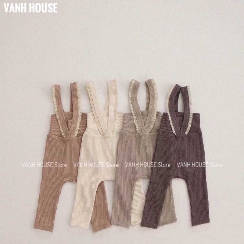Yếm thun tăm phong cách Hàn Quốc xinh xắn cho bé gái Vanh House