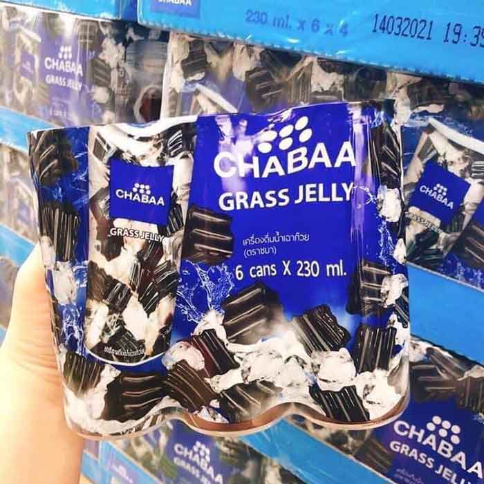 LỐC 6 LON NƯỚC SƯƠNG SÁO THÁI CHABAA GRASS JELLY