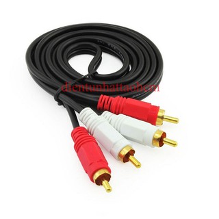 DÂY CÁP AV/RCA 2 ĐẦU HOA SEN ĐỰC RA 2 ĐẦU HOA SEN ĐỰC DÀI 1.5M