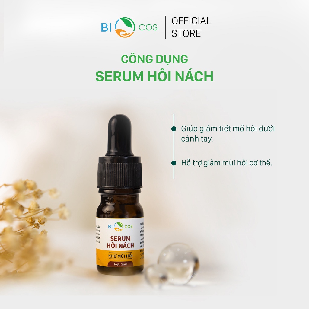 Serum Hôi Nách BIOCOS 5ml - Giảm Tiết Mồ Hôi, Ngăn Ngừa Vi Khuẩn Gây Mùi