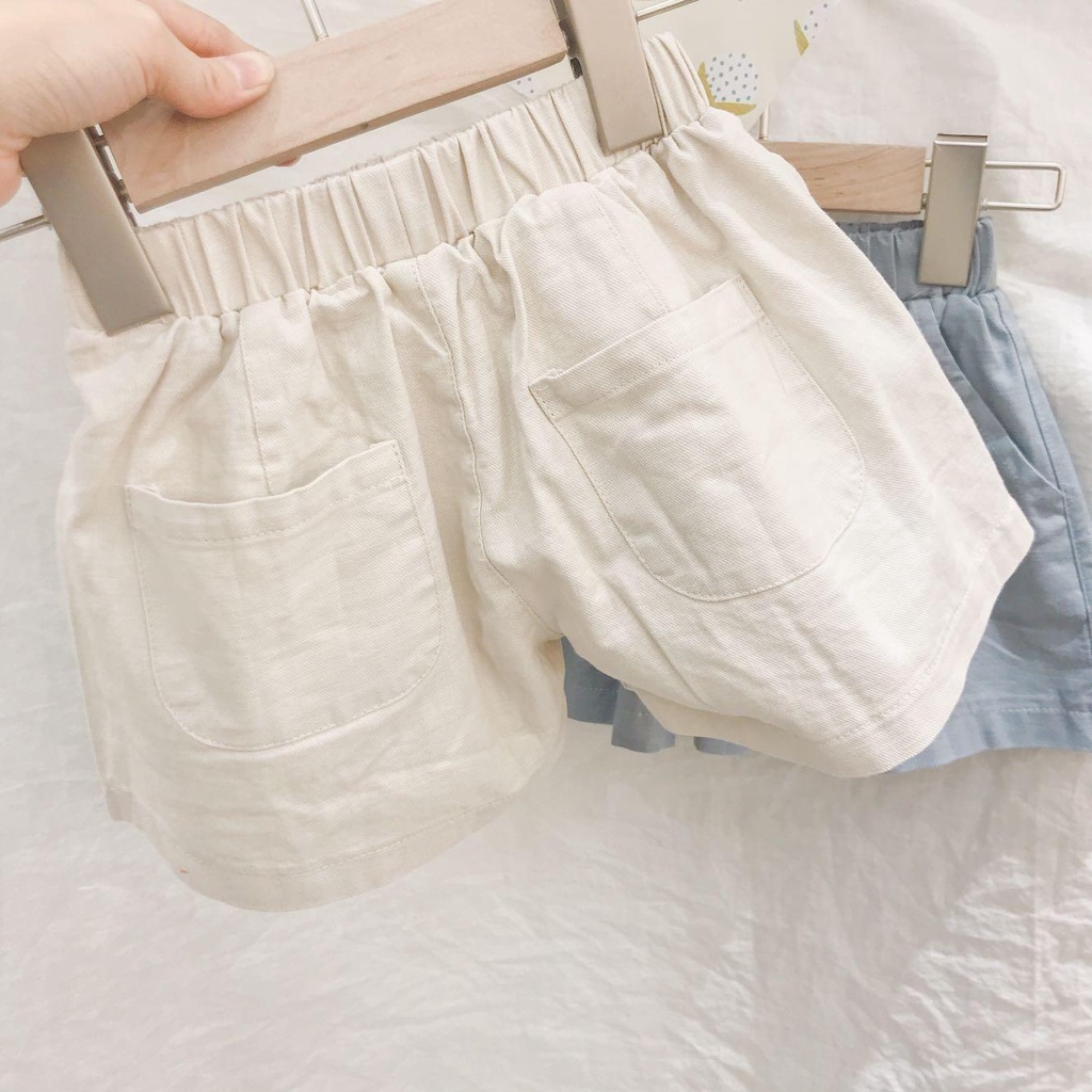 Quần Short Vải Lanh Cotton Ống Rộng Thời Trang Năng Động Dành Cho Trẻ