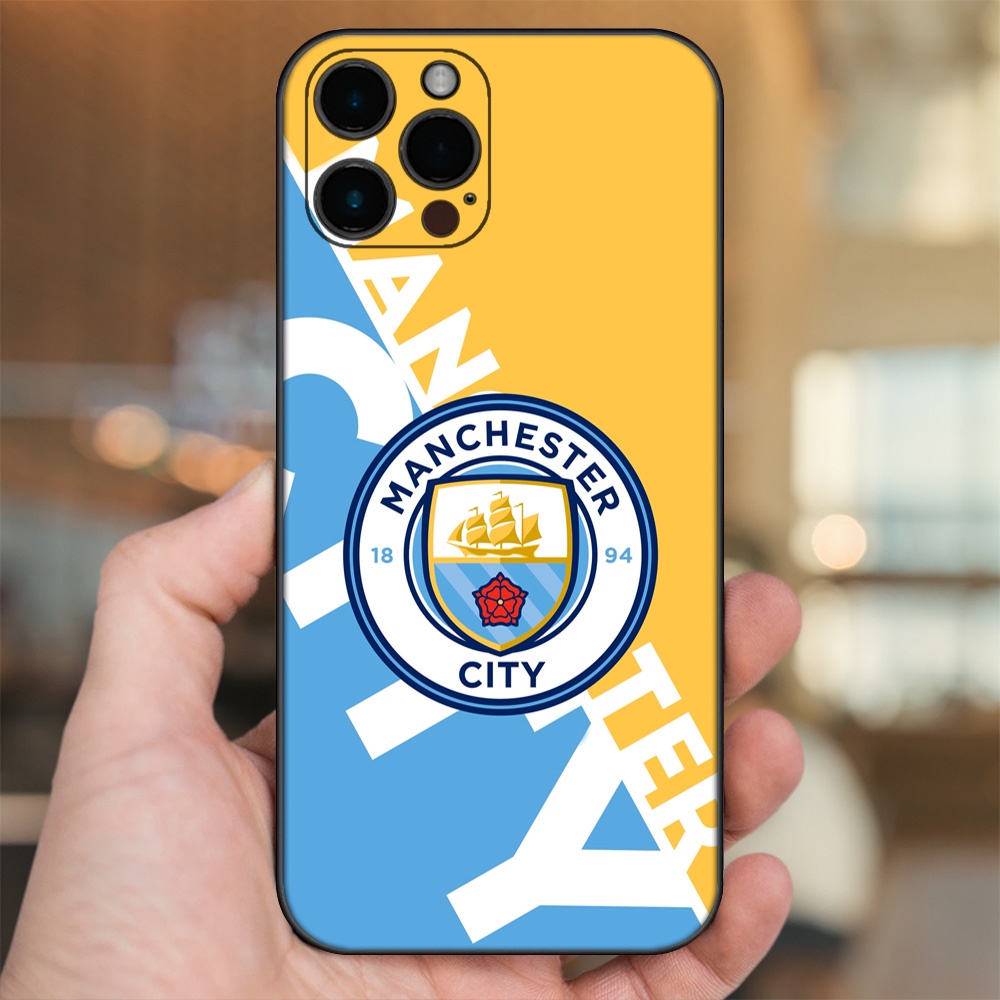 Ốp lưng iPhone 12 Pro Max dẻo đen cạnh vuông in hình Manchester City MC