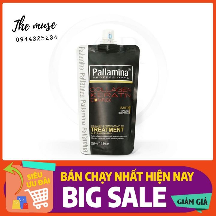 PALLAMINA- Dầu Hấp Ủ Tóc Dưỡng Ẩm Phục Hồi Siêu Mềm Mượt Colagen -Keratin Pallamina 500ml | BigBuy360 - bigbuy360.vn