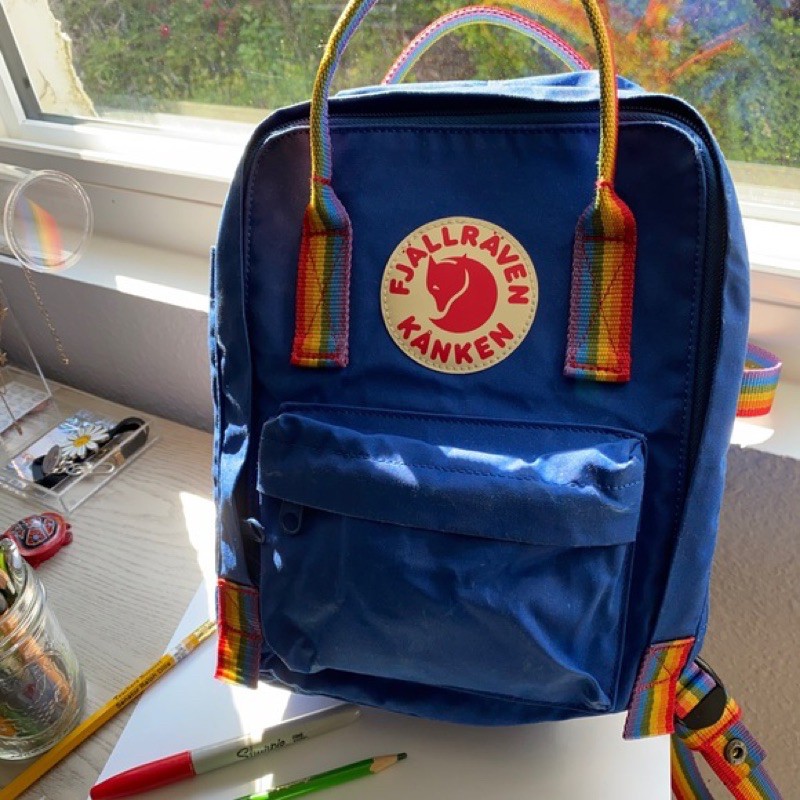 Balo Kanken Size Classic Đi Học Màu Rainbow Deep Blue