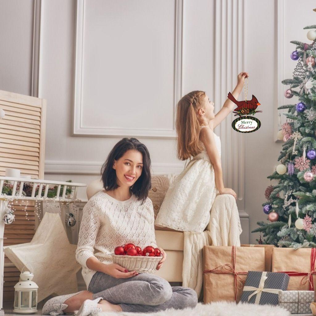 Phụ Kiện Treo Trang Trí Cây Thông Giáng Sinh Năm Mới 2022 Bằng Gỗ