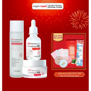 Bộ 3 sản phẩm: Nước thần, Serum, Kem dưỡng Angel Liquid Whitening Program Glutathione dưỡng trắng, dưỡng ẩm cho da