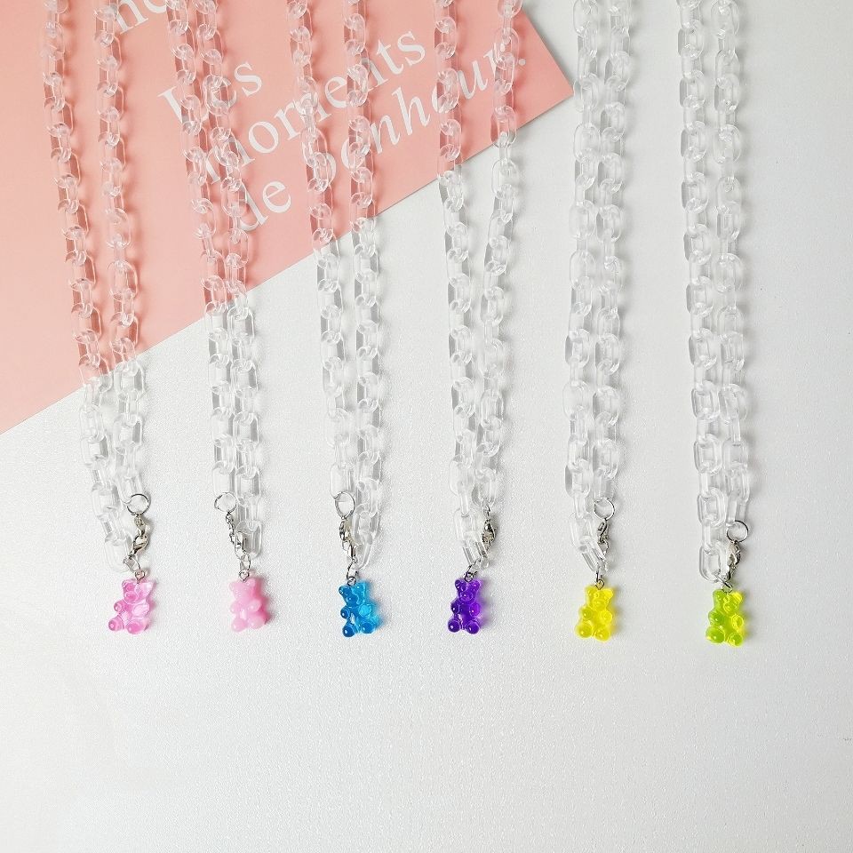 Dây đeo mặt nạ gấu màu kẹo trong suốt chống thất lạc | BigBuy360 - bigbuy360.vn