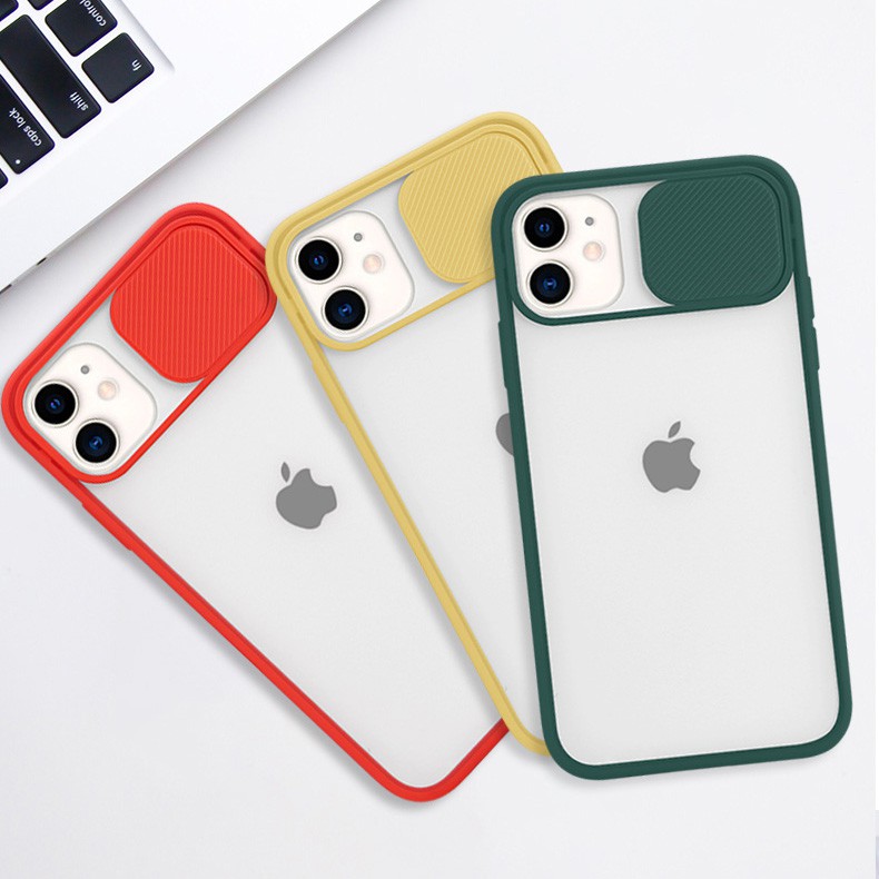 Ốp điện thoại PC mặt nhám có thanh trượt bảo vệ camera cho iPhone 12 11 Pro Max | BigBuy360 - bigbuy360.vn