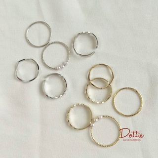 DOTTIE.ACCESSORIES | Set 5 nhẫn mảnh basic cho nữ màu vàng và bạc