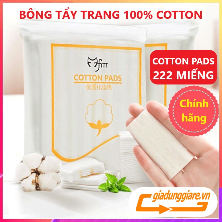 ( Túi 222 miếng ) Bông tẩy trang COTTON PADS LAMEILA 100% cotton 3 lớp dùng 2 mặt - giadunggiare.vn