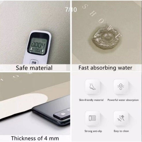 Thảm chùi chân nhà tắm 4 lớp siêu thấm hút, chống trượt