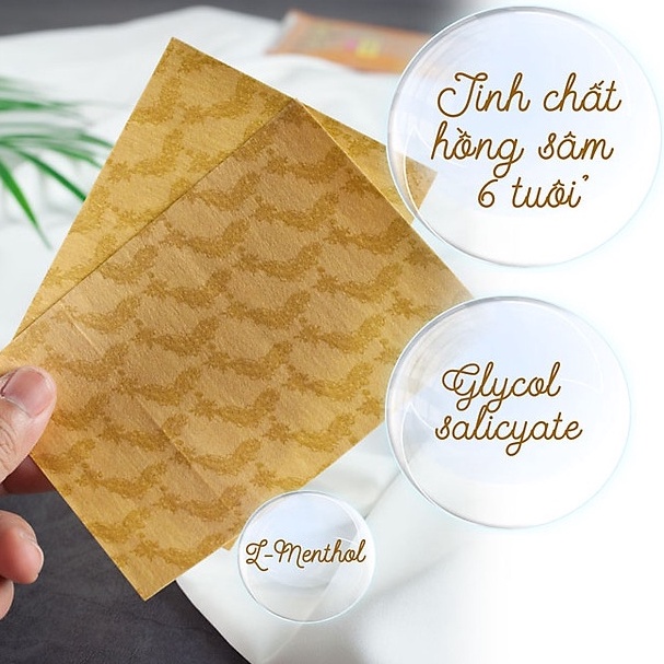 Cao Dán Giảm Đau Cao Dán Hồng Sâm Hàn Quốc 20 Miếng Dán