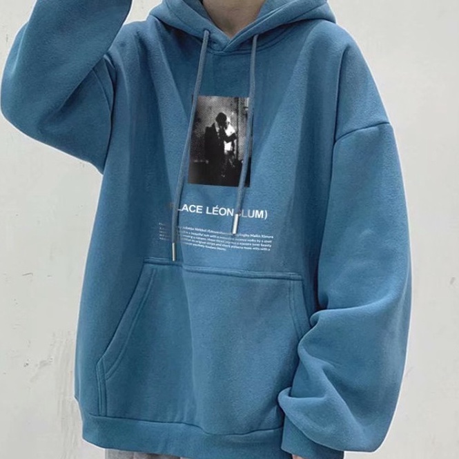 Áo hoodie tay dài dáng rộng thời trang năng động cho nam