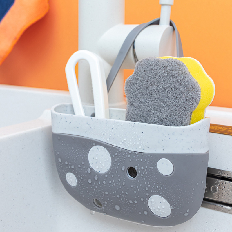 Kitchen sink bag hanging faucet multi-function bathroom drain basket soap storage hanging basket