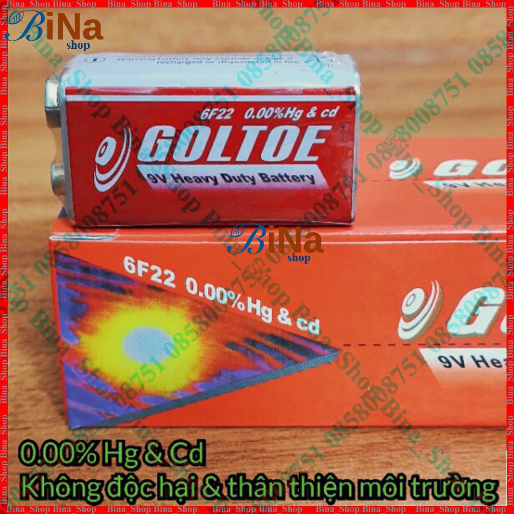 Pin vuông 9V Goltoe thông dụng