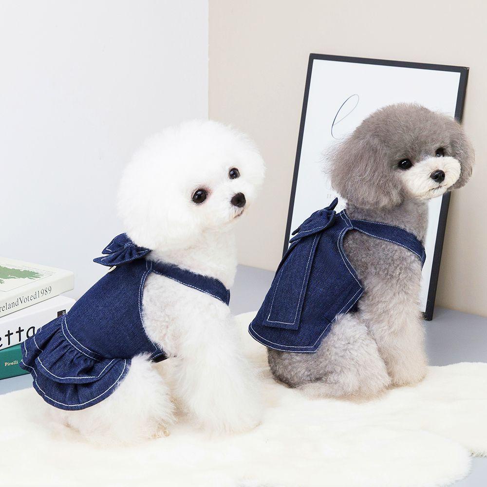 LAYOR1 Đầm Đính Nơ Cỡ Nhỏ Thiết Kế Dễ Thương Thời Trang Cho Cún Cưng