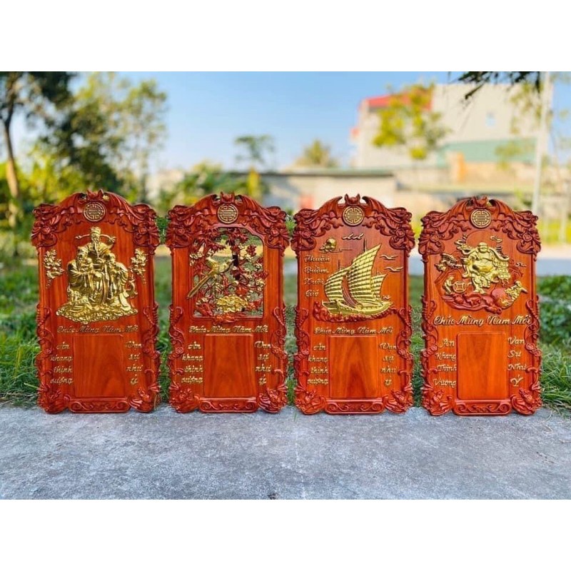 Đốc lịch tranh treo tường gỗ tự nhiên nguyên khối Hương Đình, tài lộc xum vầy - Nhiều mẫu mã, nhiều kích thước