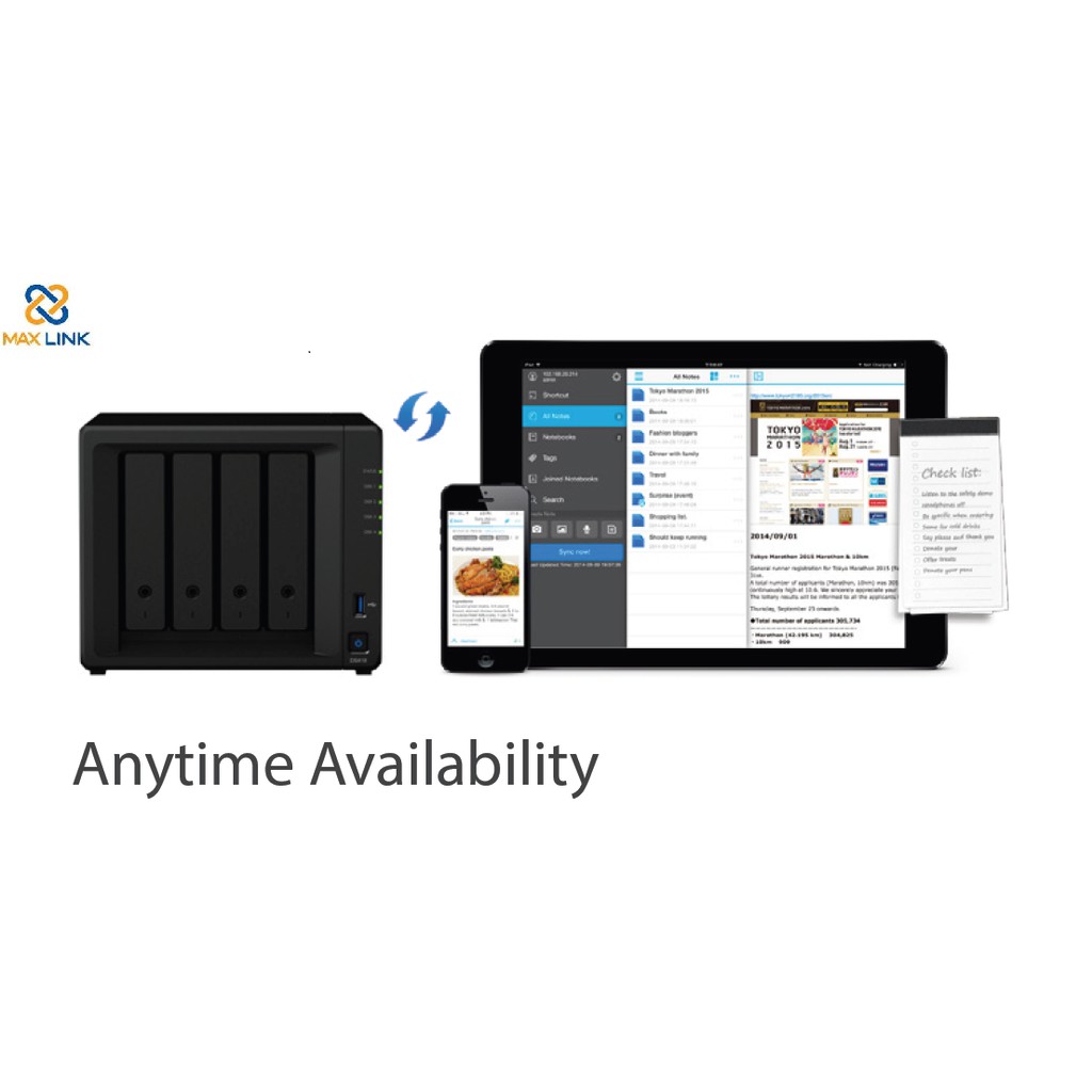 Thiết bị lưu trữ  Synology NAS DS418 Đen - Hàng Chính Hãng