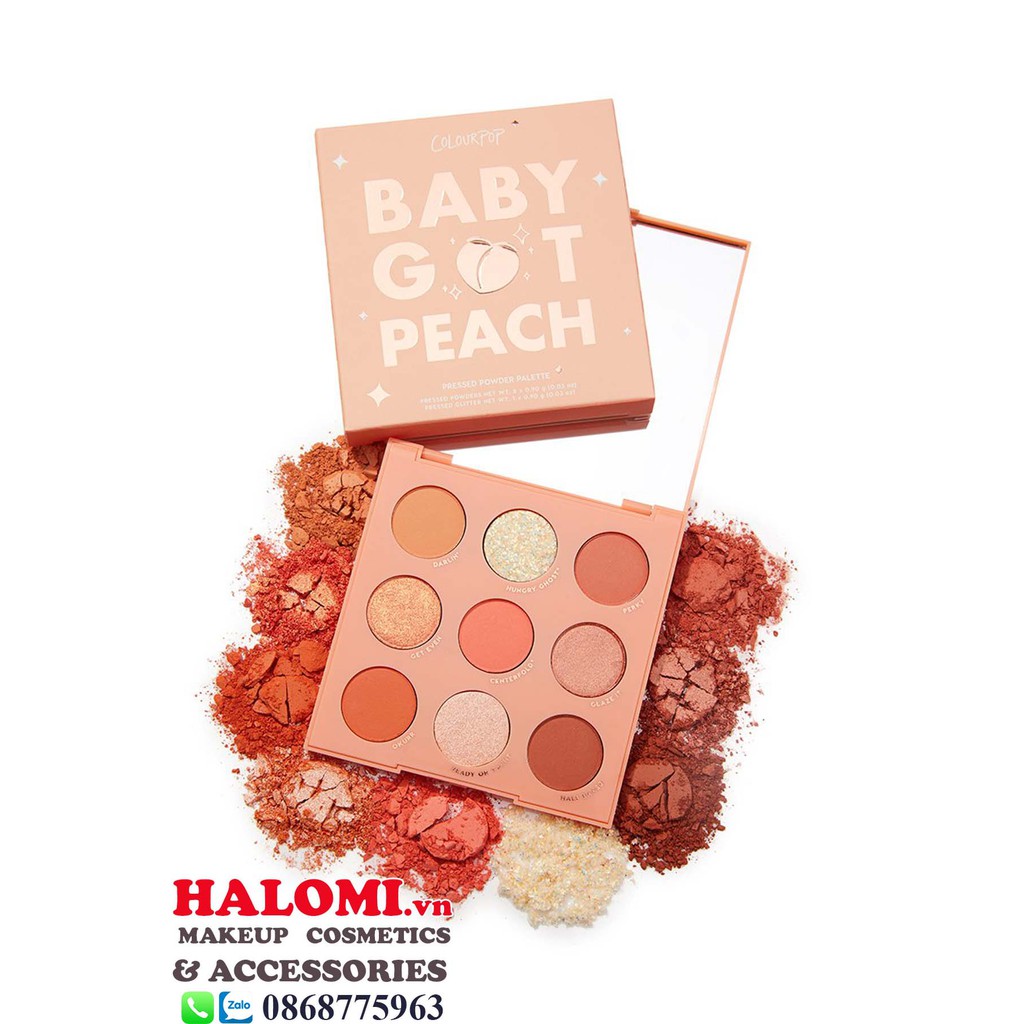 Bảng Mắt Colourpop Baby Got Peach Shadow Palette 9 Ô Chính hãng tone nhẹ mịn phong cách đa dạng