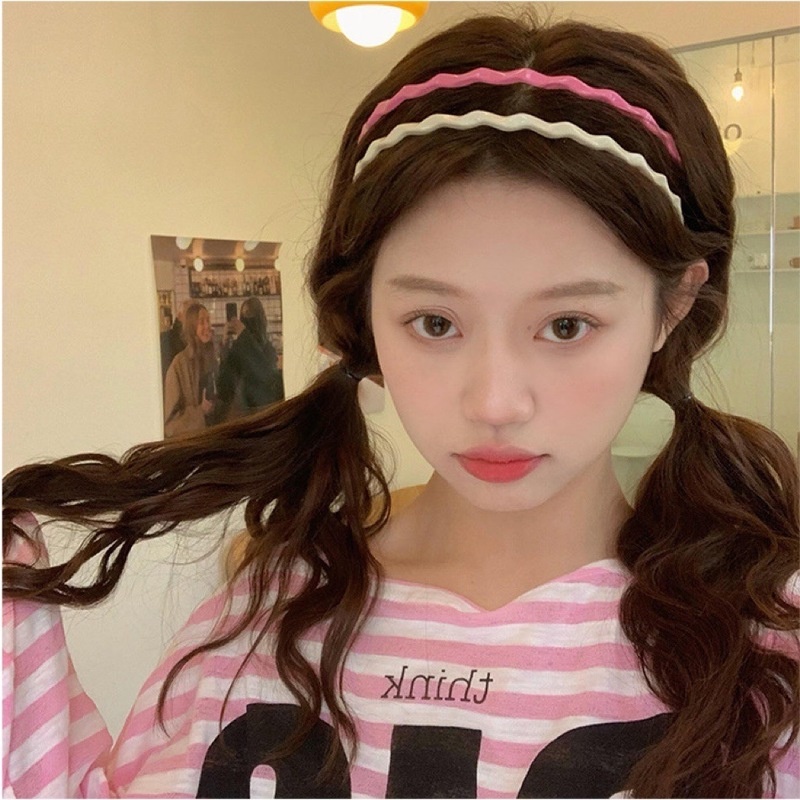 Băng Đô Cài Tóc Vải Mỏng Lượn Sóng Màu Sắc Ngọt Ngào Phong Cách Nhật Bản Và Hàn Quốc
