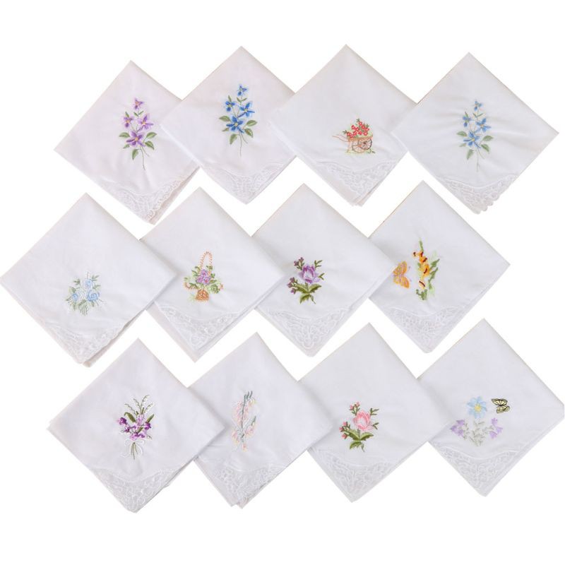 Set 3 Yếm Ăn Cotton Thêu Họa Tiết Xinh Xắn Dành Cho Nữ