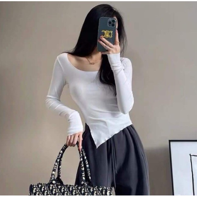 Áo thun body cuốn viền vạt chéo 3 màu siêu hot Shynstores