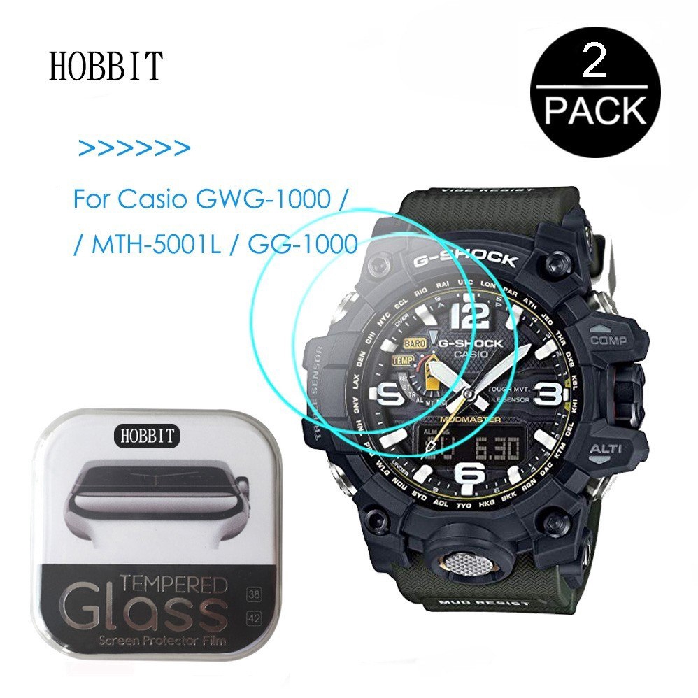 2 cái Kính cường lực màn hình đồng hồ cho Casio GWG-1000 GG-1000 MTH-5001L GWG1000 Phim bảo vệ màn hình đồng hồ