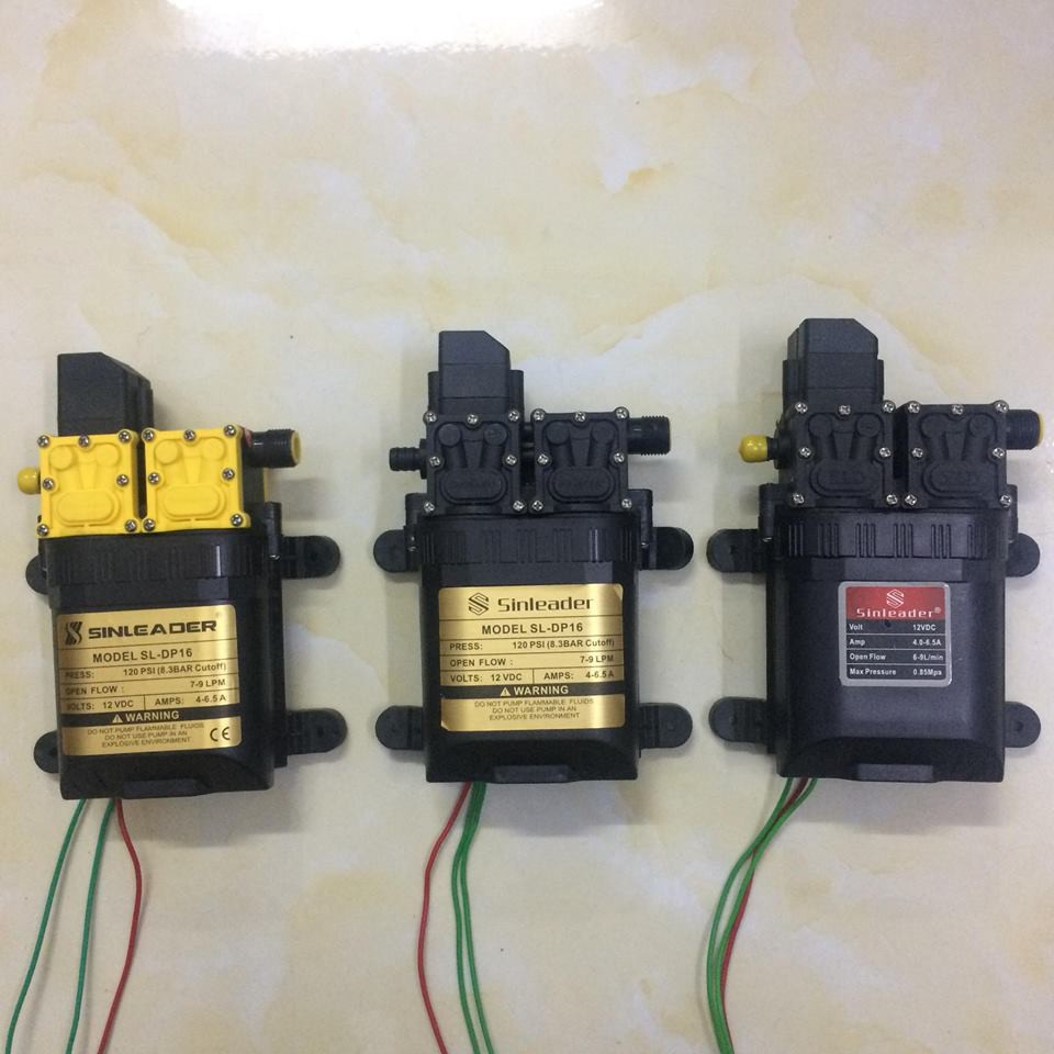 Máy bơm áp lực mini 12v đôi Sinleader [TẶNG KÈM DÂY LỌC, ĐẦU RA]
