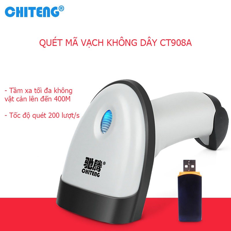 Máy quét mã vạch 2 trong 1 không dây và cắm dây 2-in-1 CT980A