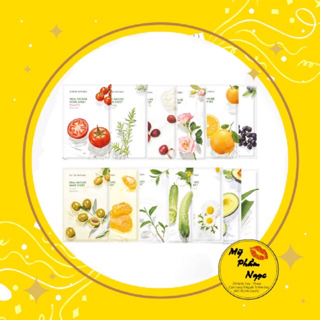 Mặt Nạ Nature Republic Sheet Mask Real Nature Whitening Masker 100% Original Korea