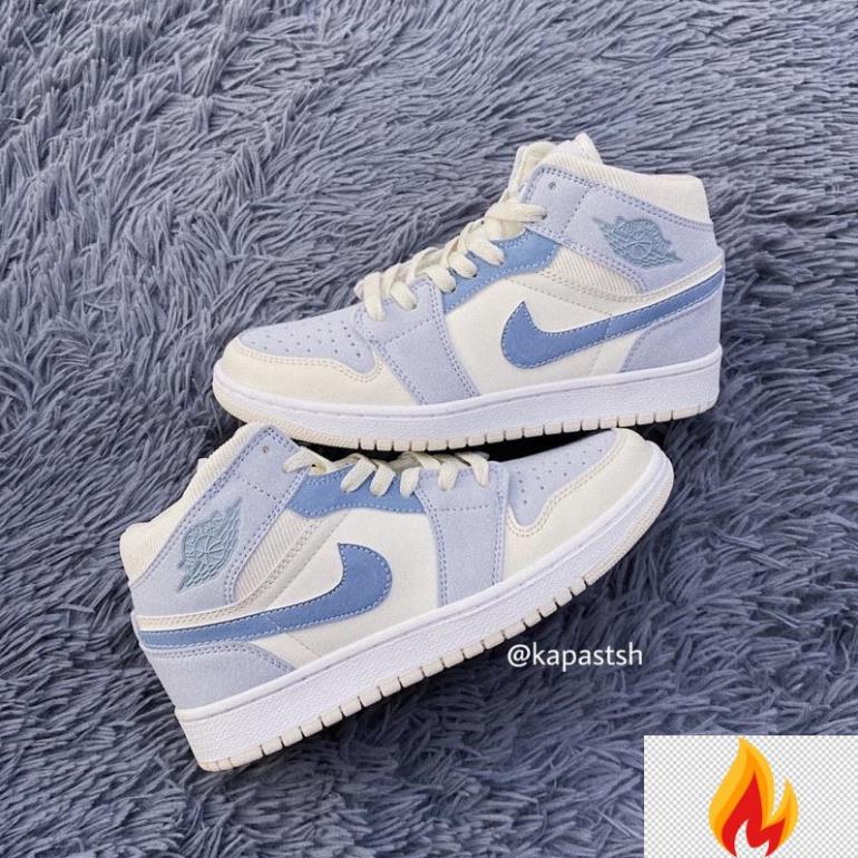 Giày Jordan 1 cao cổ, jordan 1 high mid màu xanh (Fullbox) -O*dc