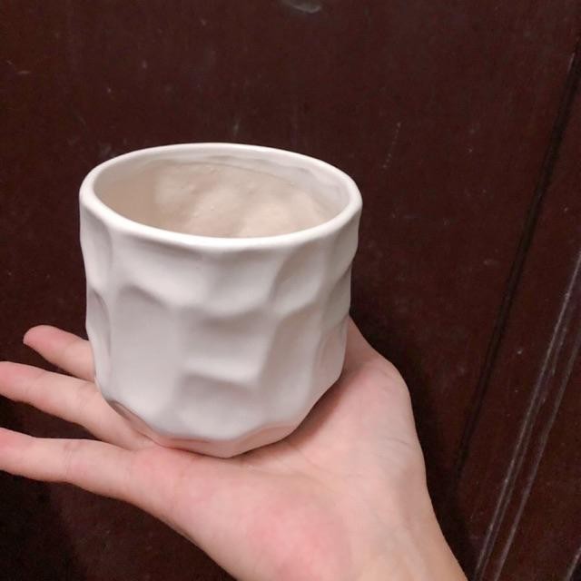 Chậu sứ Bát Tràng Hình mắt na trồng sen đá xương rồng,cây văn phòng, Decor Trang trí nhà cửa cực xinh sắn