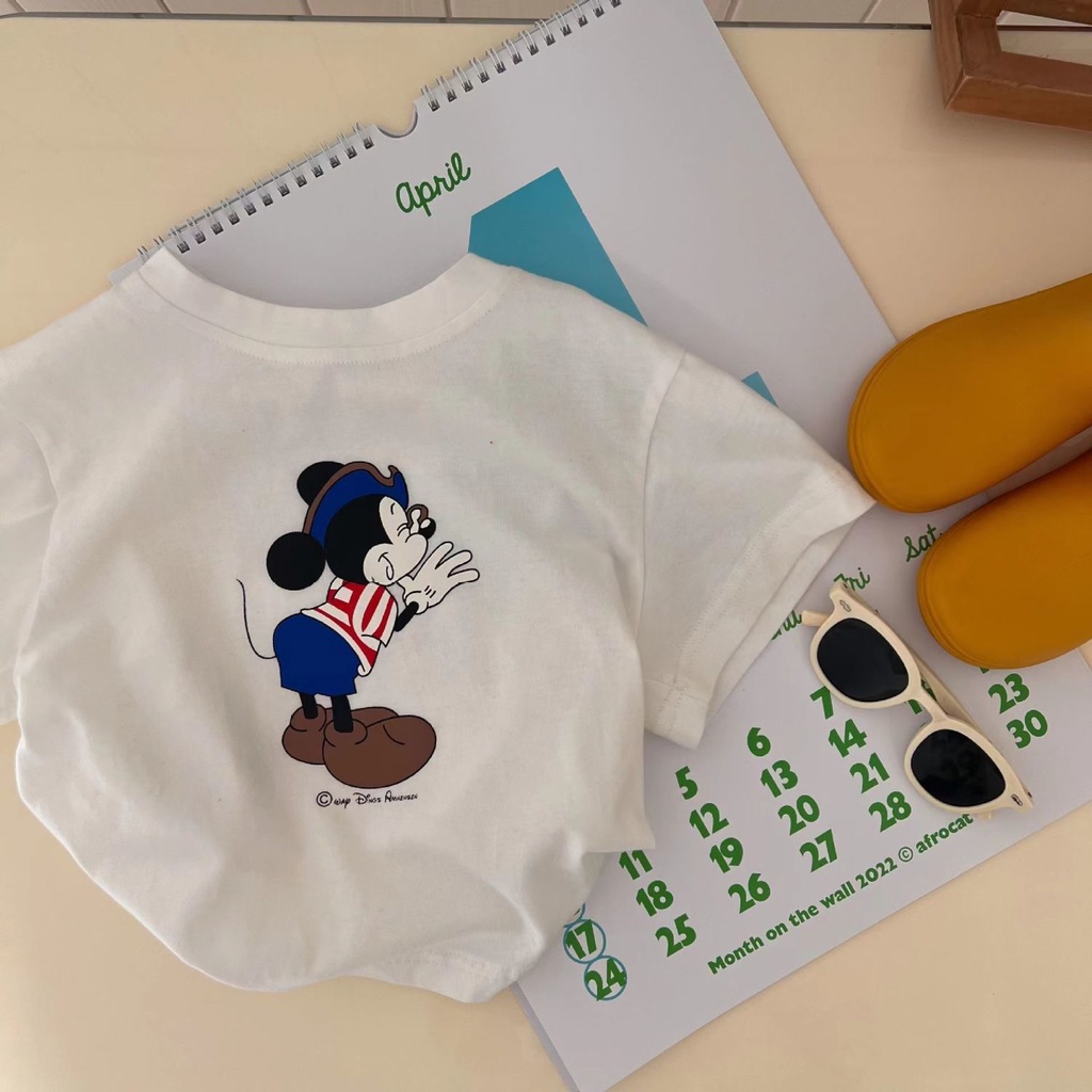 Áo Thun Tay Ngắn Cổ Tròn In Hoạt Hình Dành Cho Bé Trai