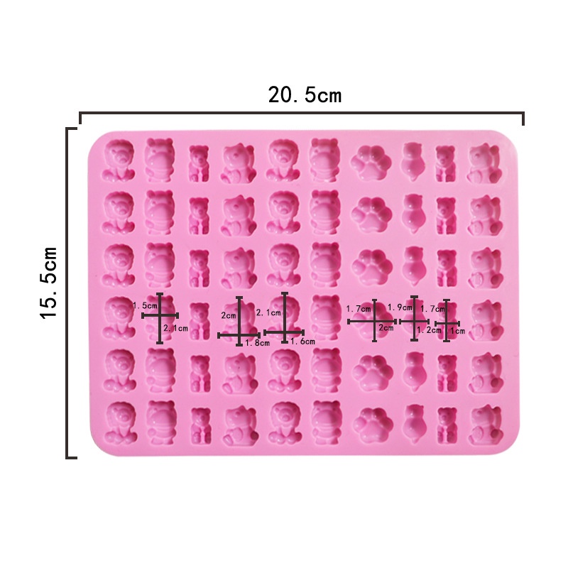 Khuôn silicon hình Sư Tử, Gấu, Hà Mã, Dấu Chân  làm bánh rau câu, kẹo chip