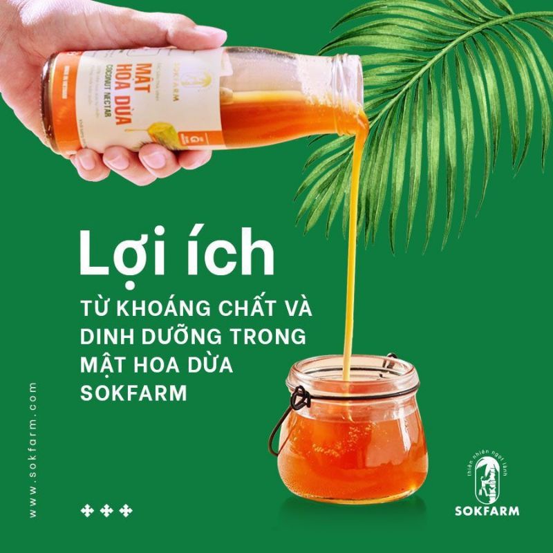 [Chính hãng] Mật hoa dừa Sokfarm chai 250gr được chế biến bằng công nghệ cô đặc chân không