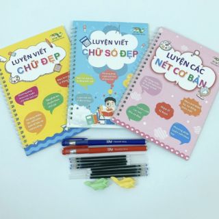 Combo 10 Tập Viết bay mực tặng bút, ngòi, cá kê tay