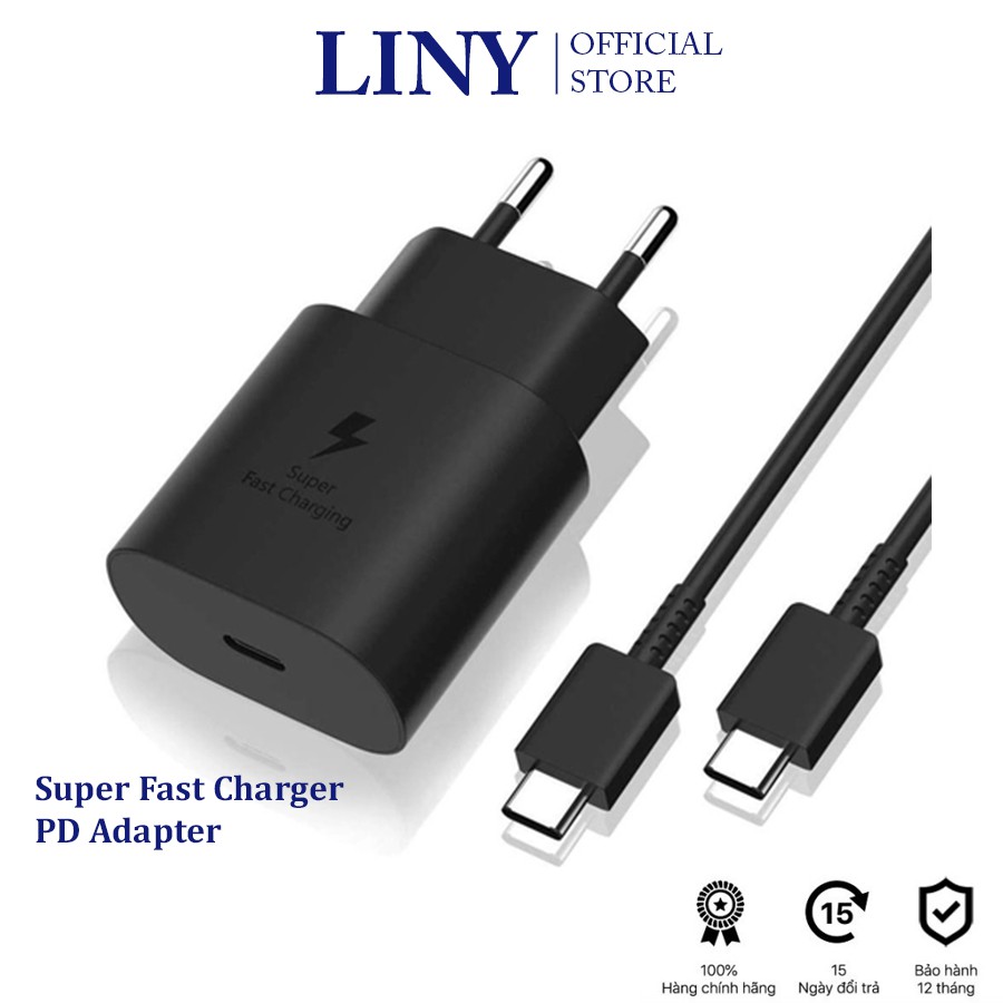 Bộ sạc nhanh 25W Samsung chính hãng 100% Bảo hành 12 tháng 1 đổi 1 dùng cho nhiều dòng máy