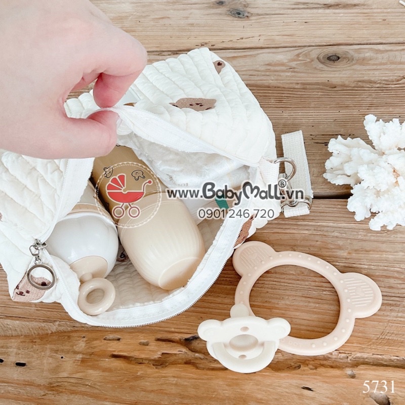 Túi đựng đồ treo xe đẩy mini thêu hoạ tiết