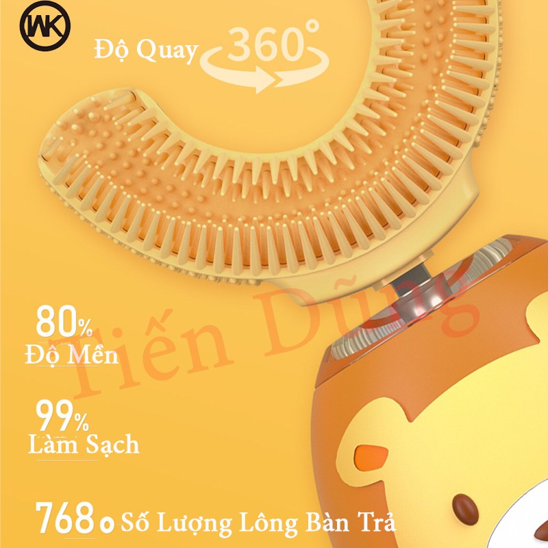 Bàn Chải Đánh Răng Wekome WT C02 Hình Chữ U tích hợp pin chống nước IPX7 chống va đập quay 360 độ mền mại làm sạch răng