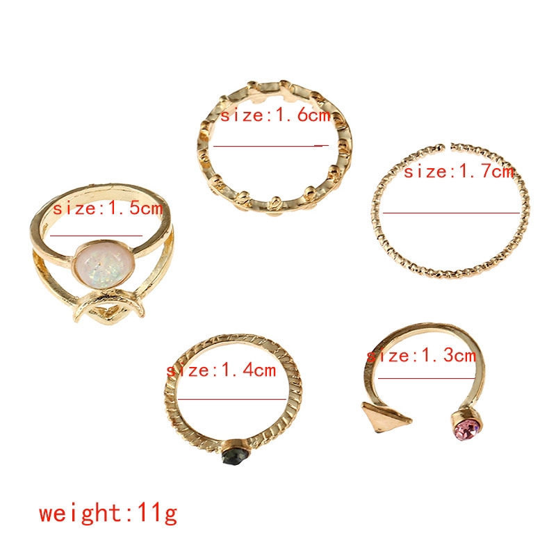 5 Pcs/ Set Delicate Vintage Bohemian Gypsy Ring Set Geometric Joint Finger Knuckle Rings