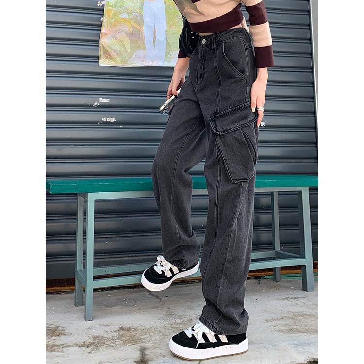 Quần Jean Nữ Túi Hộp Phong Cách Cool Ngầu Quần Bò Nữ Túi Hộp Chất Bò Dày Mềm