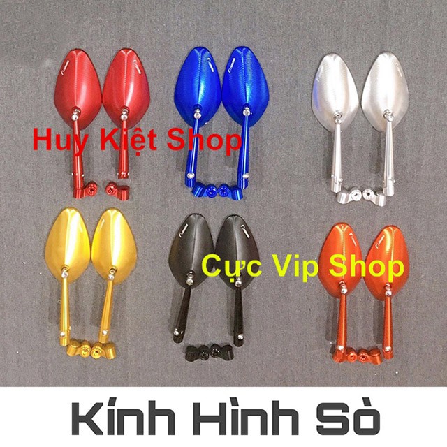 (Winner, Exciter, Raider, Satria, Sonic....) Bộ 2 Kính Chiếu Hậu Mẫu Dạng Sò Nhôm CNC Cao Cấp