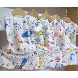{5-15kg} SET 5 BỘ COTTON GIẤY CỘC TAY CHO BÉ