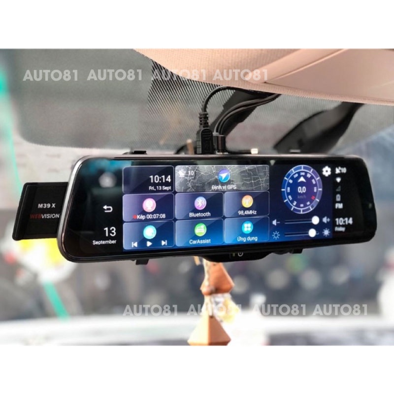 Camera hành trình gắn gương Webvision M39X, ghi hình trước sau, cảnh báo giọng nói, tặng kèm thẻ nhớ 32G | BigBuy360 - bigbuy360.vn