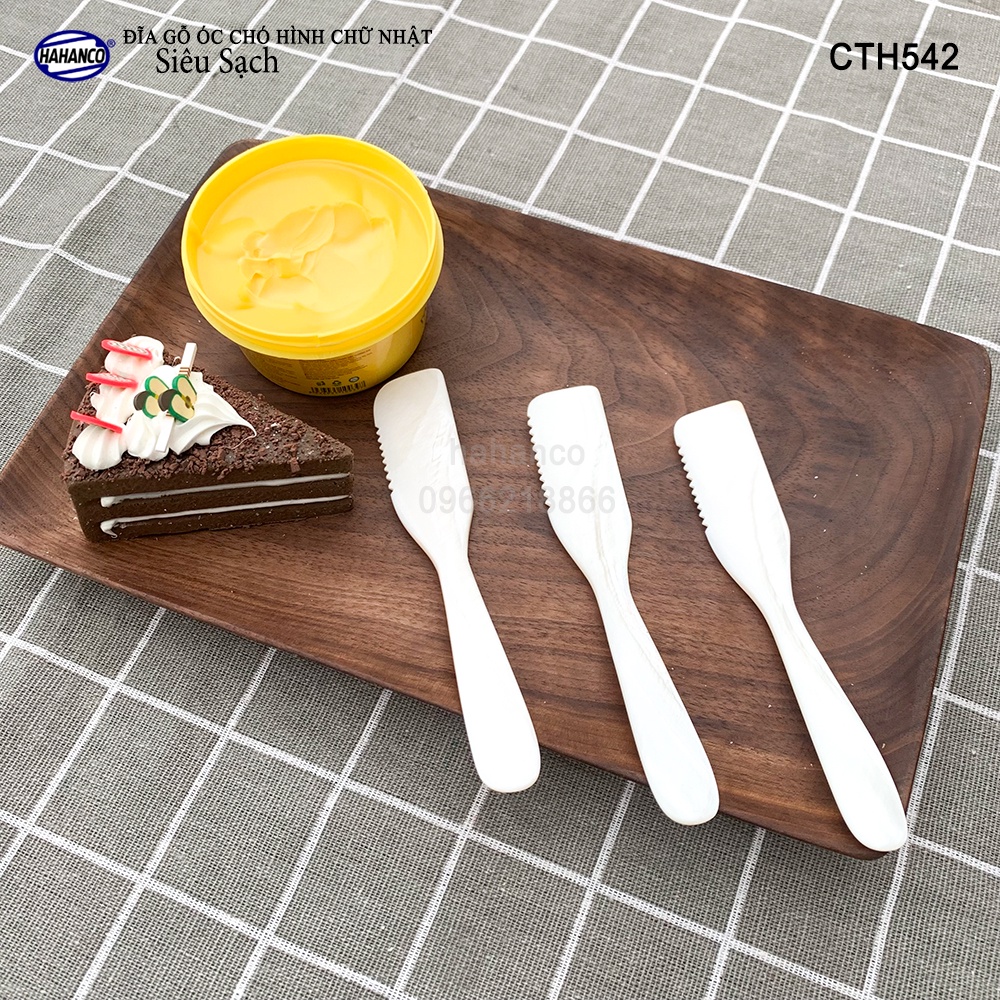 Khay/Đĩa chữ nhật gỗ Óc Chó nhập khẩu Mỹ nguyên khối - đựng đồ ăn/trang trí - CTH542