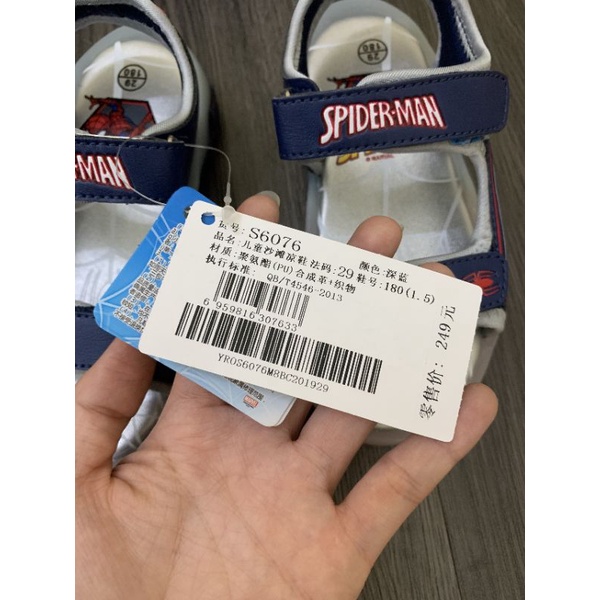 Sandal siêu nhân bé trai có đèn Marvel hai màu