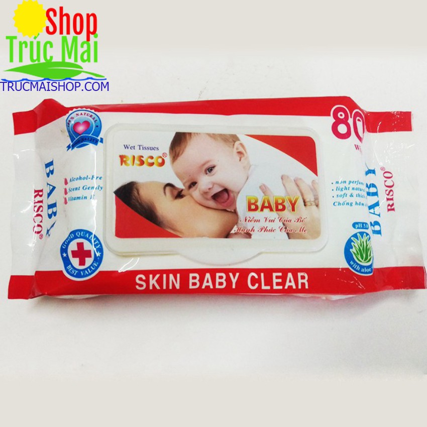 Khăn ướt tiệt trùng SKIN BABY CLEAR (80 tờ)